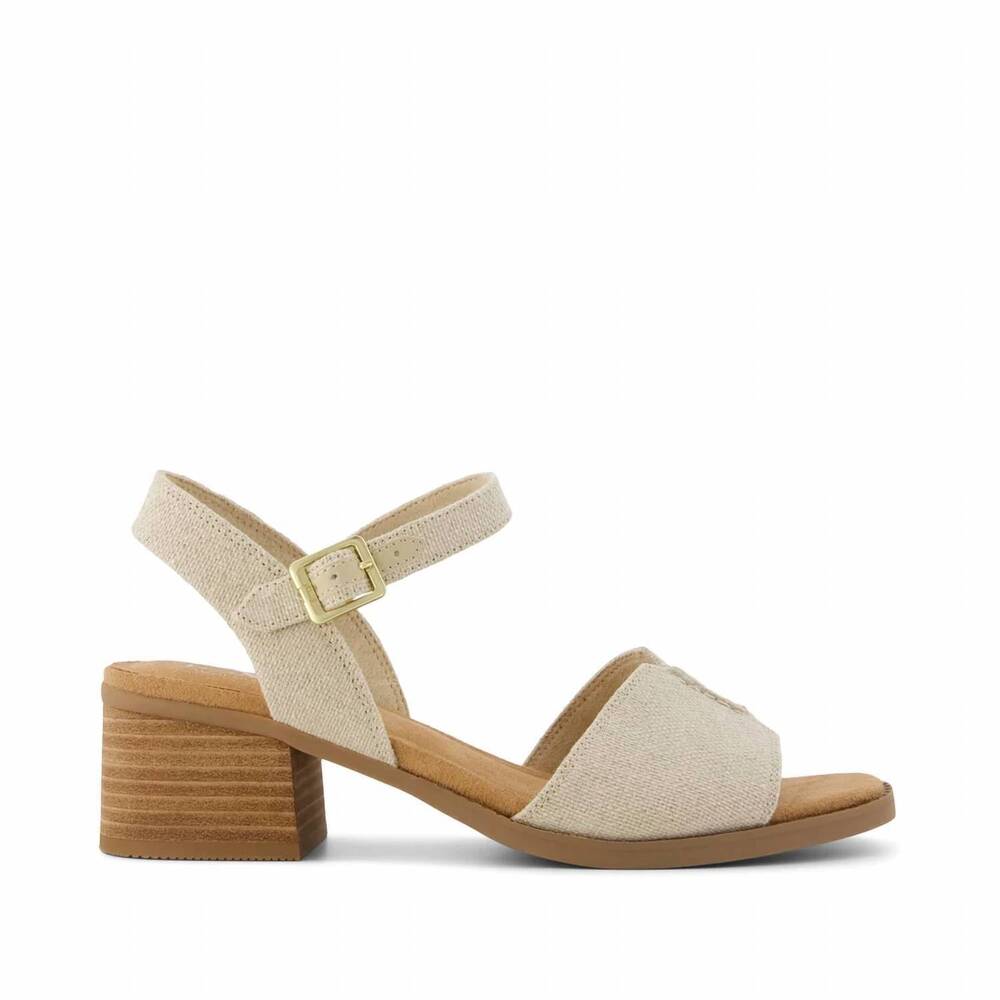 NEW TOMS women's eloise shimmer sandal in champagne